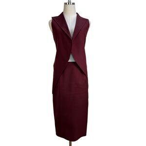 Jil Sander Burgundy Skirt Set